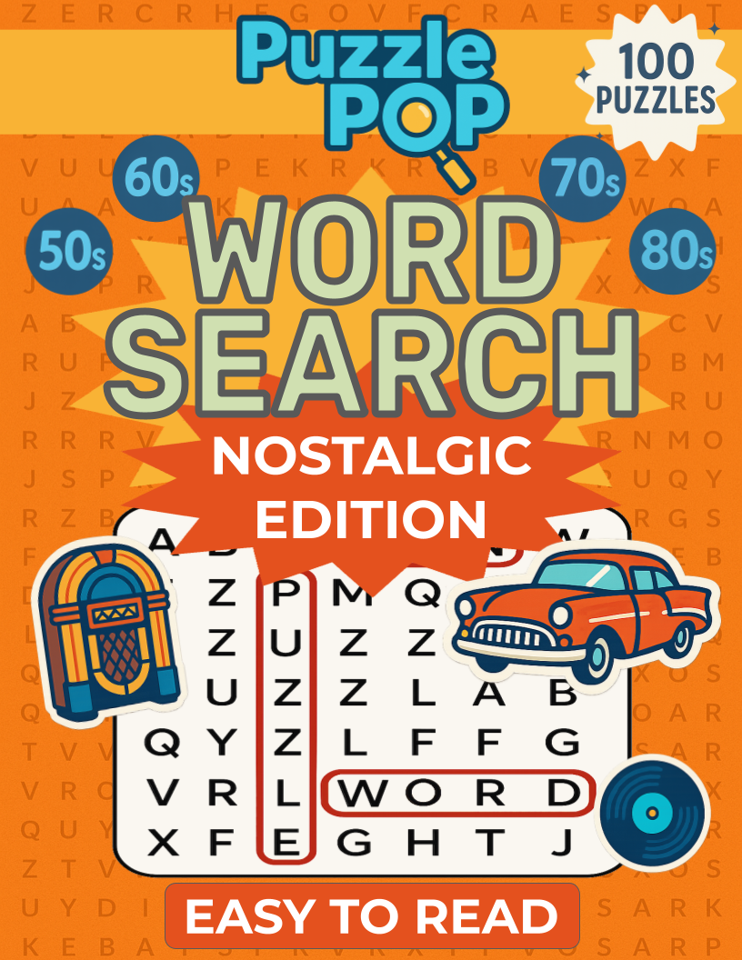 Word Search Nostalgic Edition - Large print puzzle book with 100 nostalgic puzzles