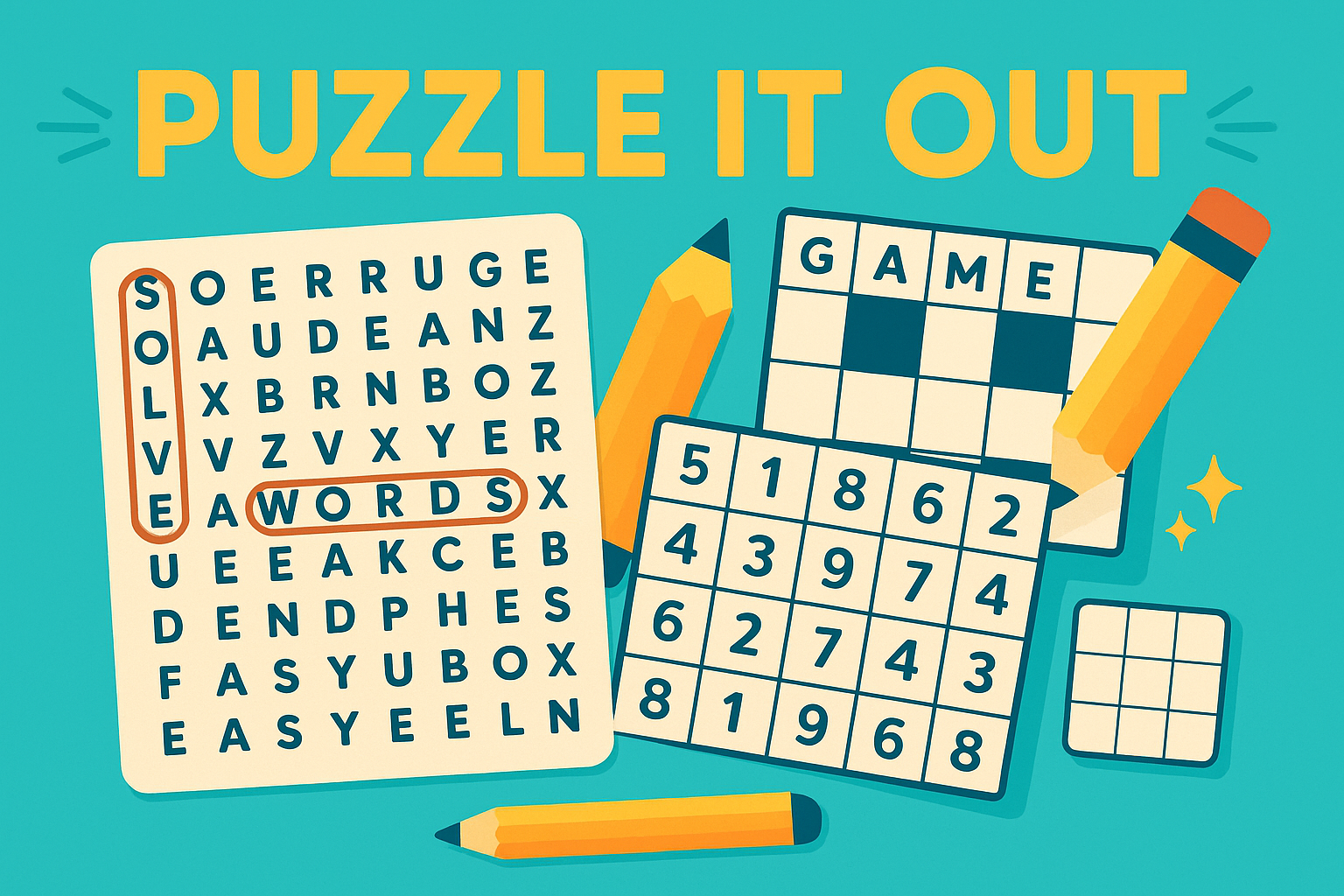 Person solving a puzzle with a peaceful expression